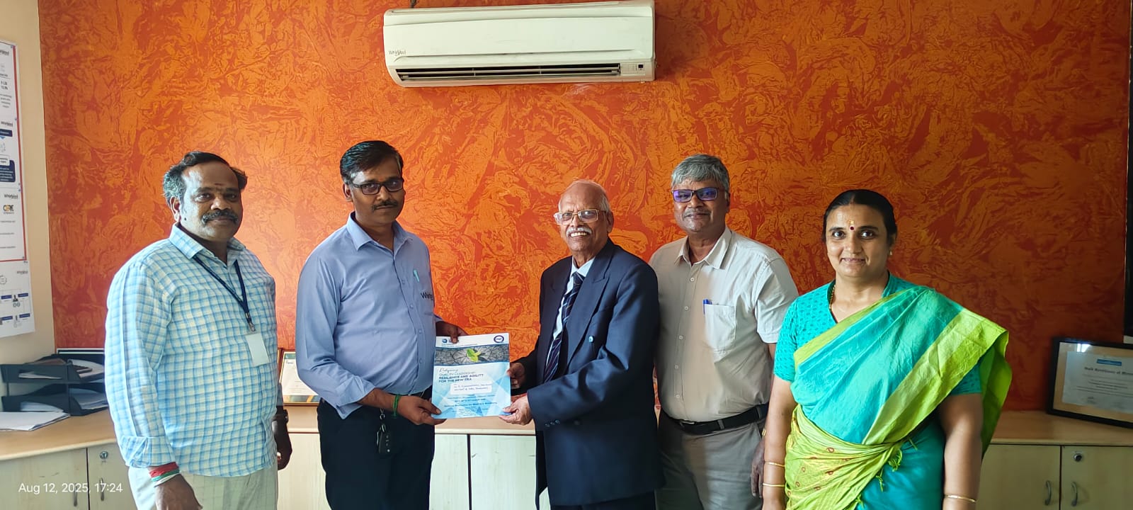 Mr. Natarajan (Secretary) and Mrs. Mahalakshmi Shankar (Treasurer) from the NIQR Pondicherry Branch